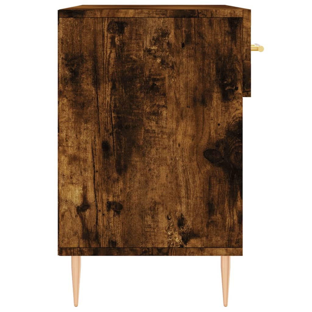 Skobänk rökfärgad ek 102x35x55 cm konstruerat trä