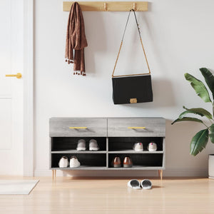 Skobänk grå sonoma 102x35x55 cm konstruerat trä