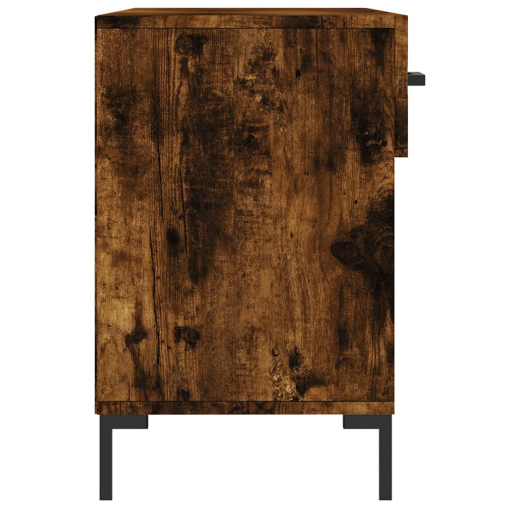 Skobänk rökfärgad ek 102x35x55 cm konstruerat trä