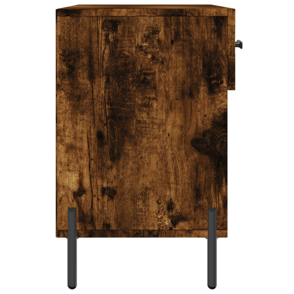 Skobänk rökfärgad ek 102x35x55 cm konstruerat trä