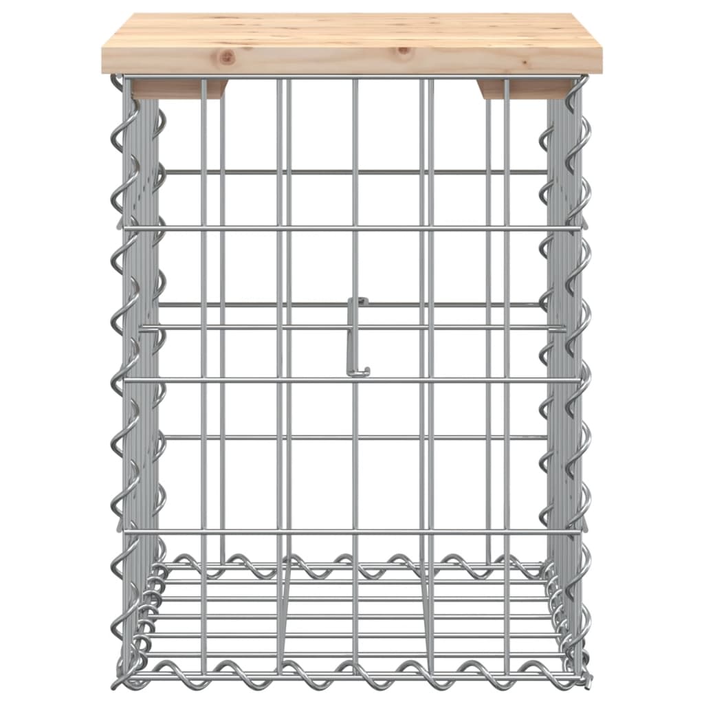 Trädgårdsbänk gabion-design 33x31x42 cm massiv furu