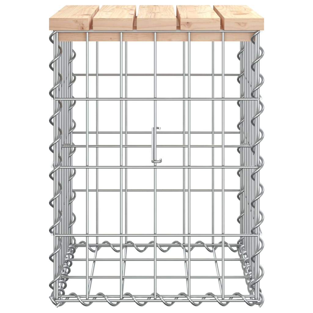 Trädgårdsbänk gabion-design 33x31x42 cm massiv furu