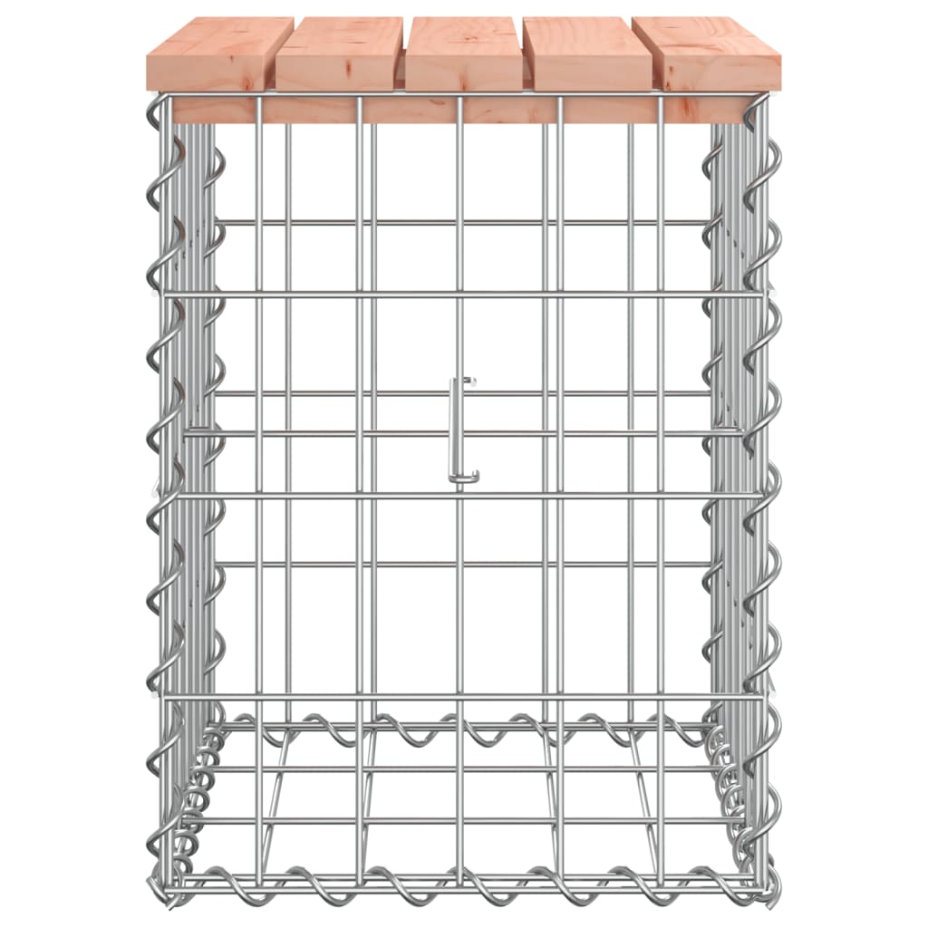 Trädgårdsbänk gabion-design 33x31x42 cm massivt douglasträ