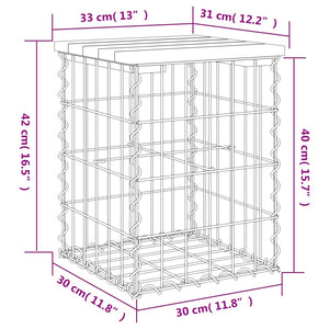 Trädgårdsbänk gabion-design 33x31x42 cm impregnerad furu