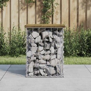 Trädgårdsbänk gabion-design 33x31x42 cm impregnerad furu
