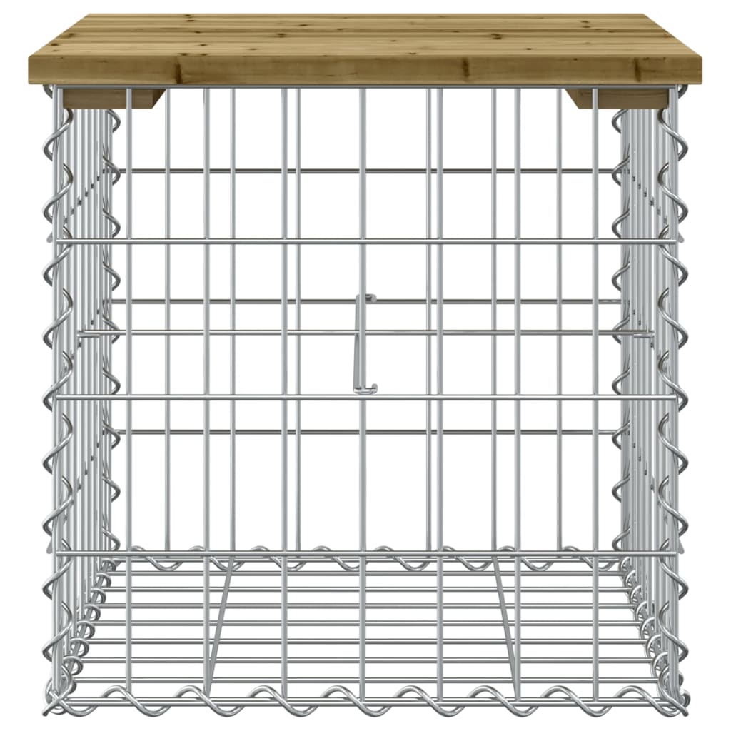Trädgårdsbänk gabion-design 43x44x42 cm tryckimpregnerad furu
