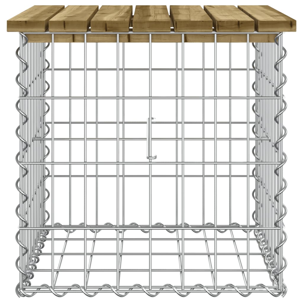 Trädgårdsbänk gabion-design 43x44x42 cm tryckimpregnerad furu