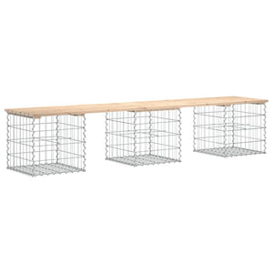 Trädgårdsbänk gabion-design 203x44x42 cm massiv furu