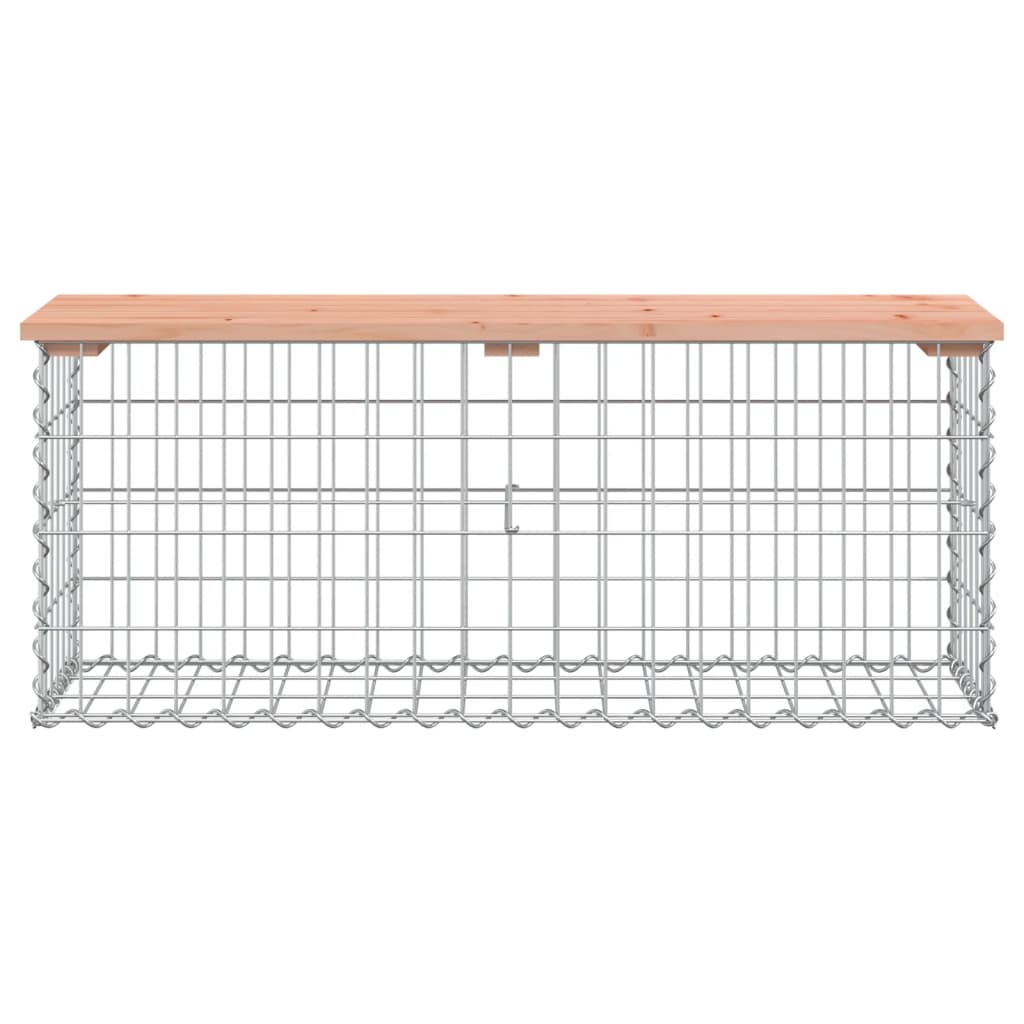 Trädgårdsbänk gabion-design 103x31,5x42 cm massivt douglasträ