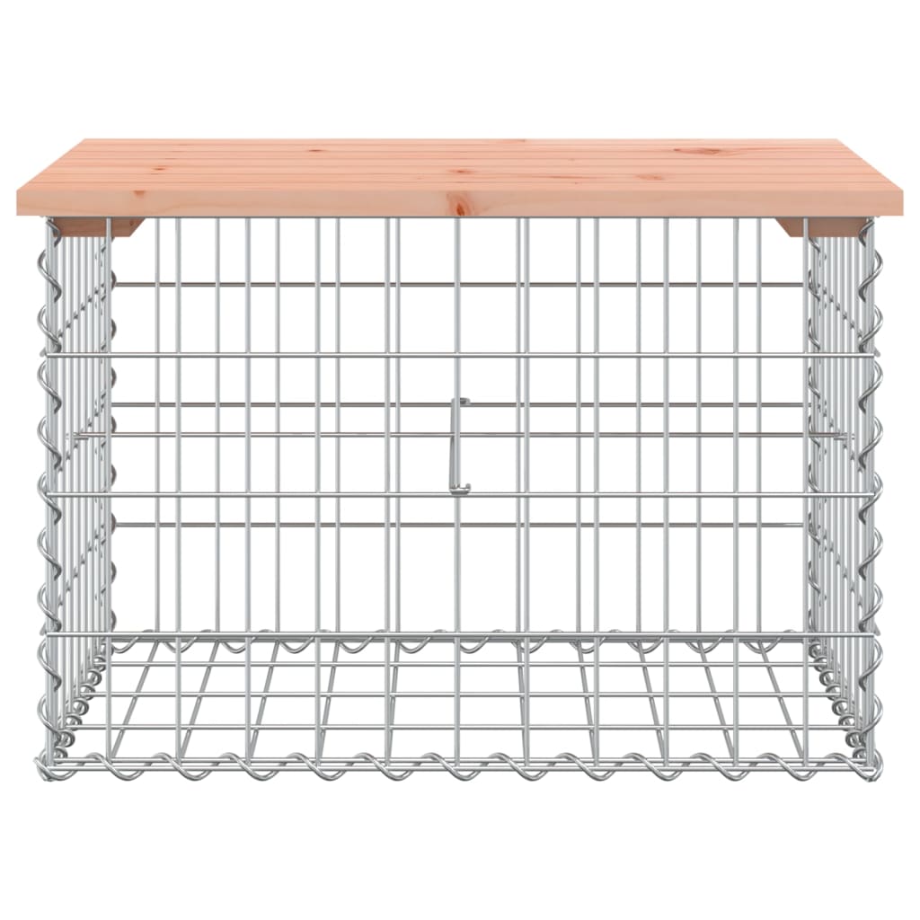 Trädgårdsbänk gabion-design 63x44x42 cm massivt douglasträ