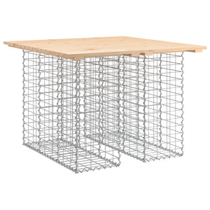 Trädgårdsbord gabiondesign 100x102x72 cm massivt trä furu