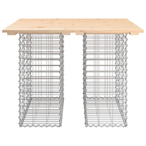 Trädgårdsbord gabiondesign 100x102x72 cm massivt trä furu