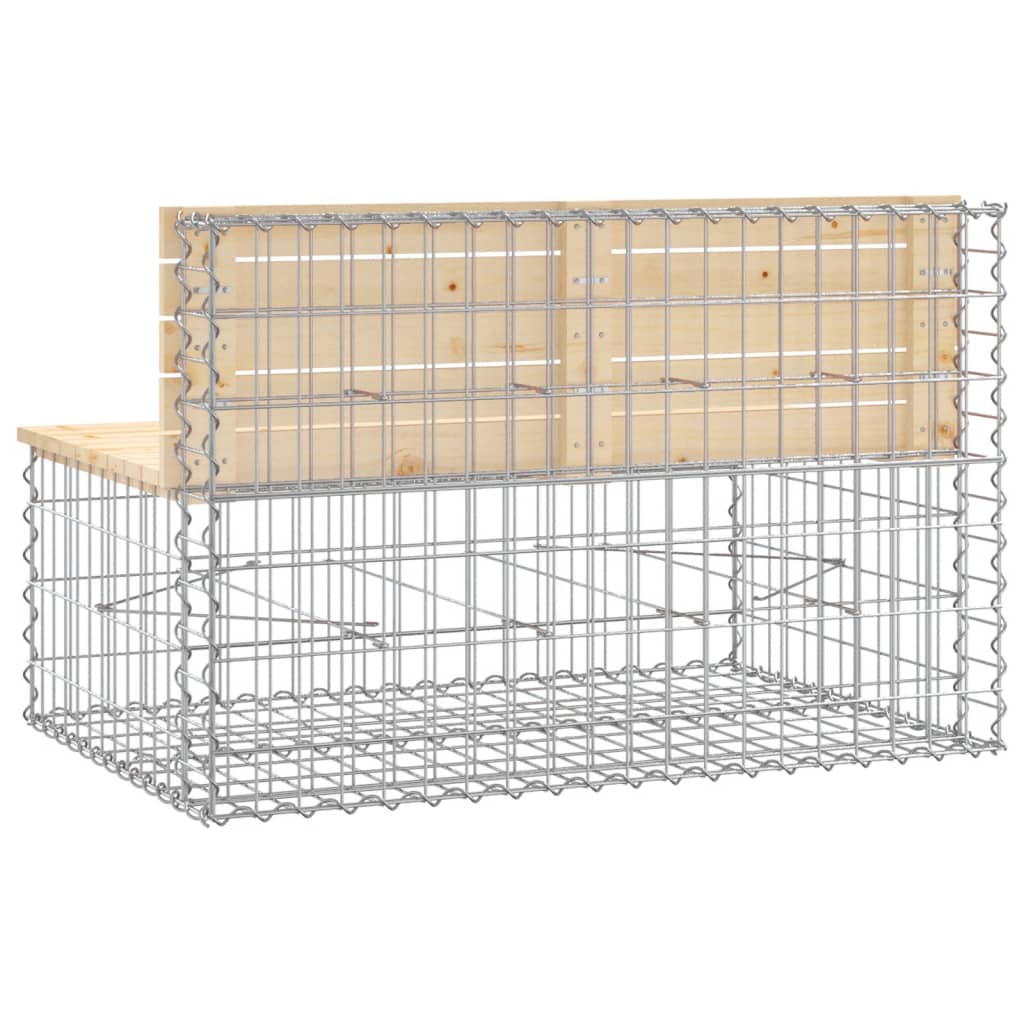 Trädgårdsbänk gabion-design 103x70x65 cm massiv furu