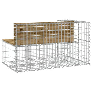 Trädgårdsbänk gabion-design 122x71x65,5 cm impregnerad furu