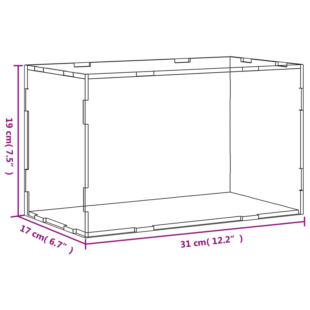 Displaylåda transparent 31x17x19 cm akryl