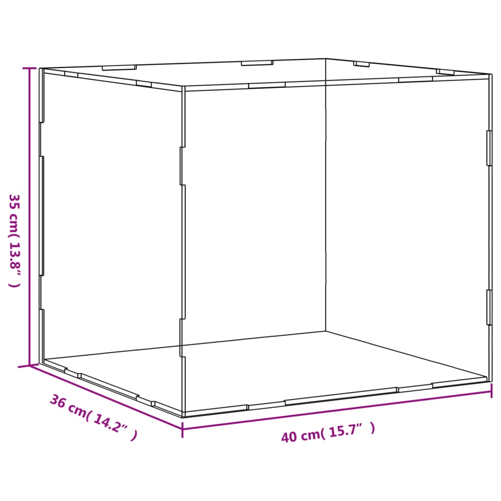 Displaylåda transparent 40x36x35 cm akryl