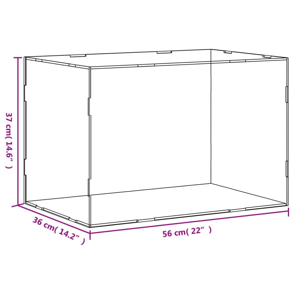 Displaylåda transparent 56x36x37 cm akryl