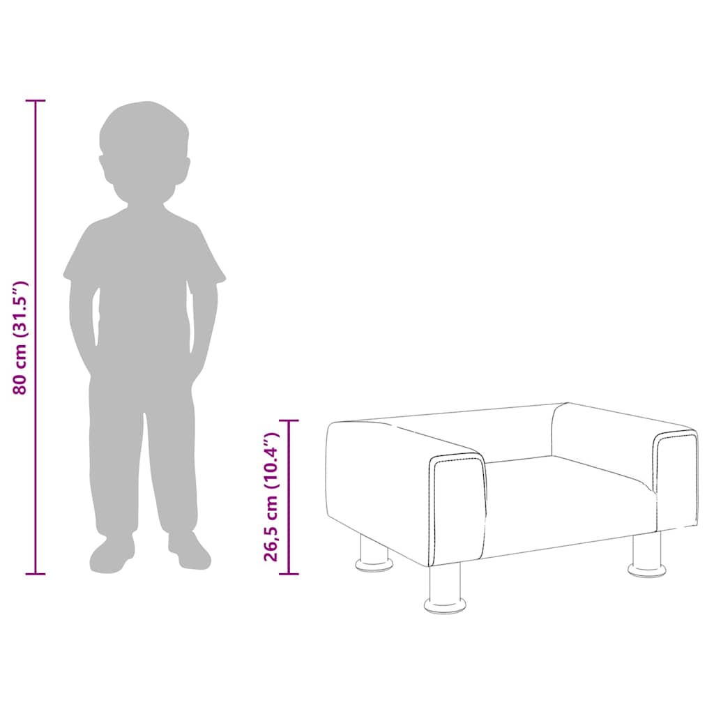 Barnsoffa rosa 50x40x26,5 cm sammet