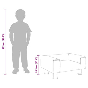 Barnsoffa rosa 50x40x26,5 cm sammet