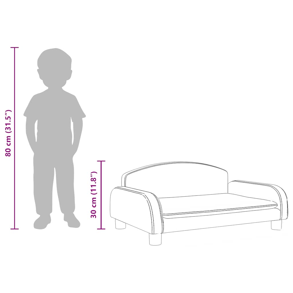 Barnsoffa mörkgrå 70x45x30 cm tyg