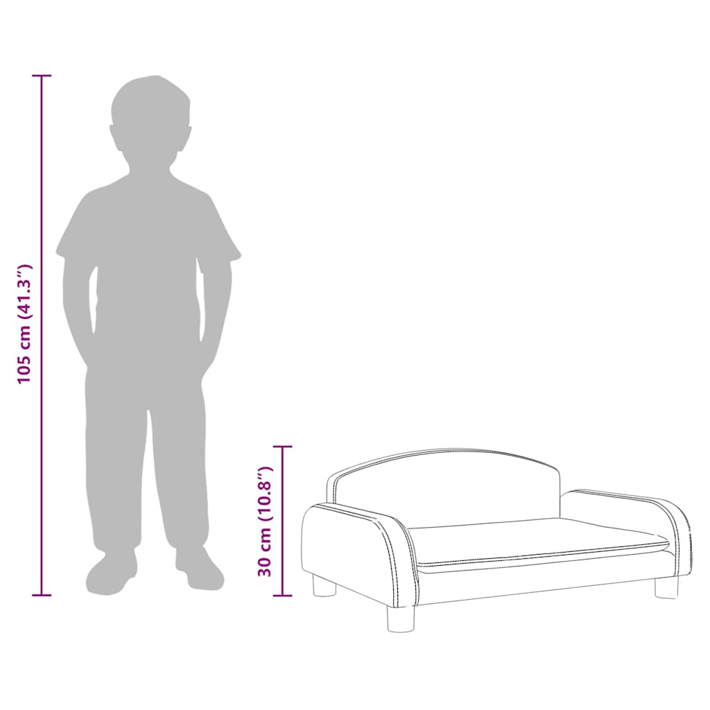 Barnsoffa mörkgrå 70x45x30 cm tyg