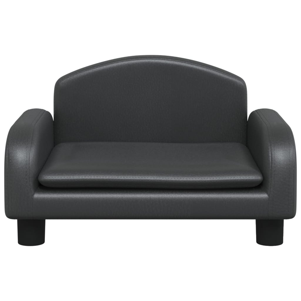 Barnsoffa svart 50x40x30 cm konstläder