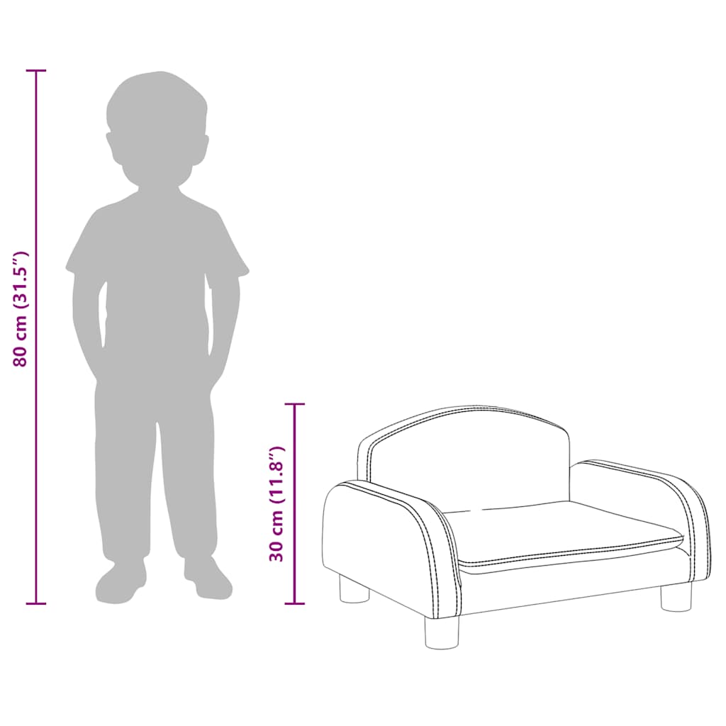 Barnsoffa svart 50x40x30 cm konstläder