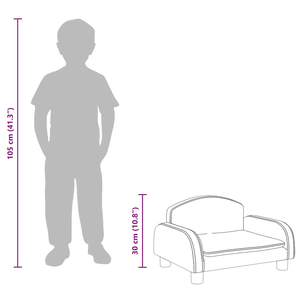 Barnsoffa svart 50x40x30 cm konstläder