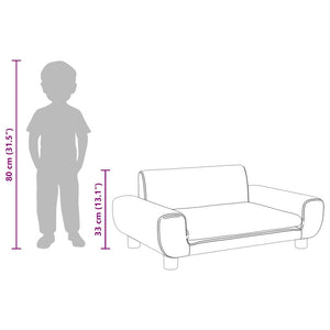 Barnsoffa blå 70x45x33 cm sammet