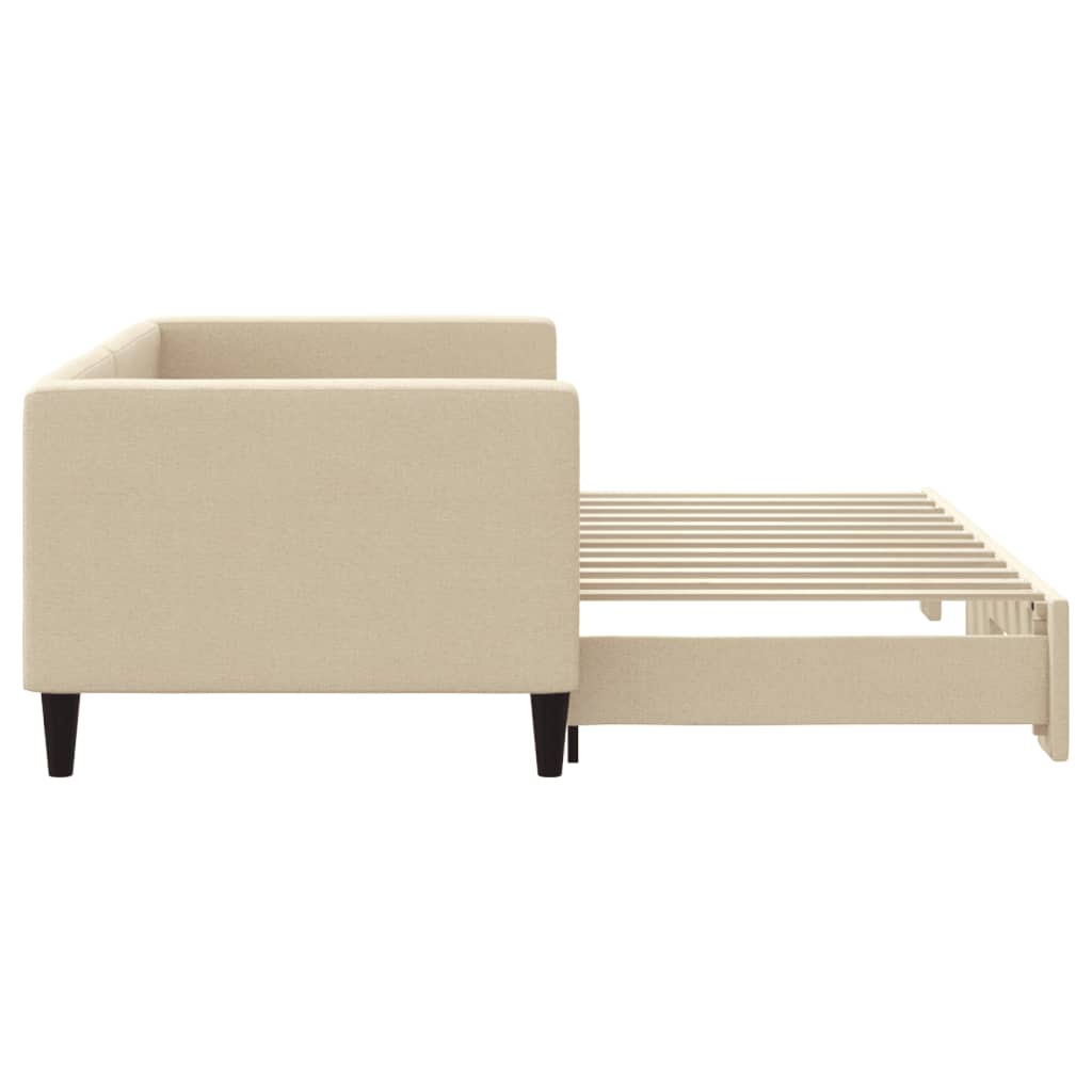 Dagbädd utdragbar gräddvit 80x200 cm tyg