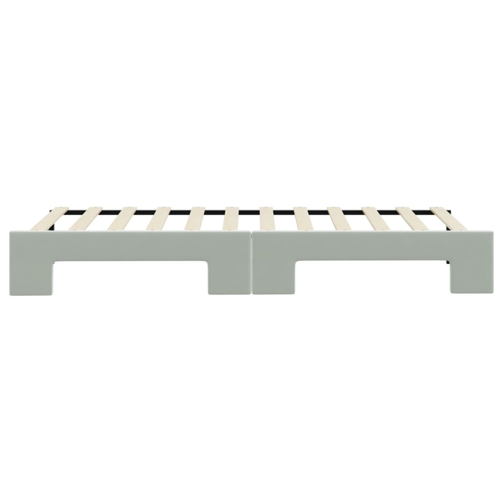 Dagbädd utdragbar ljusgrå 80x200 cm sammet