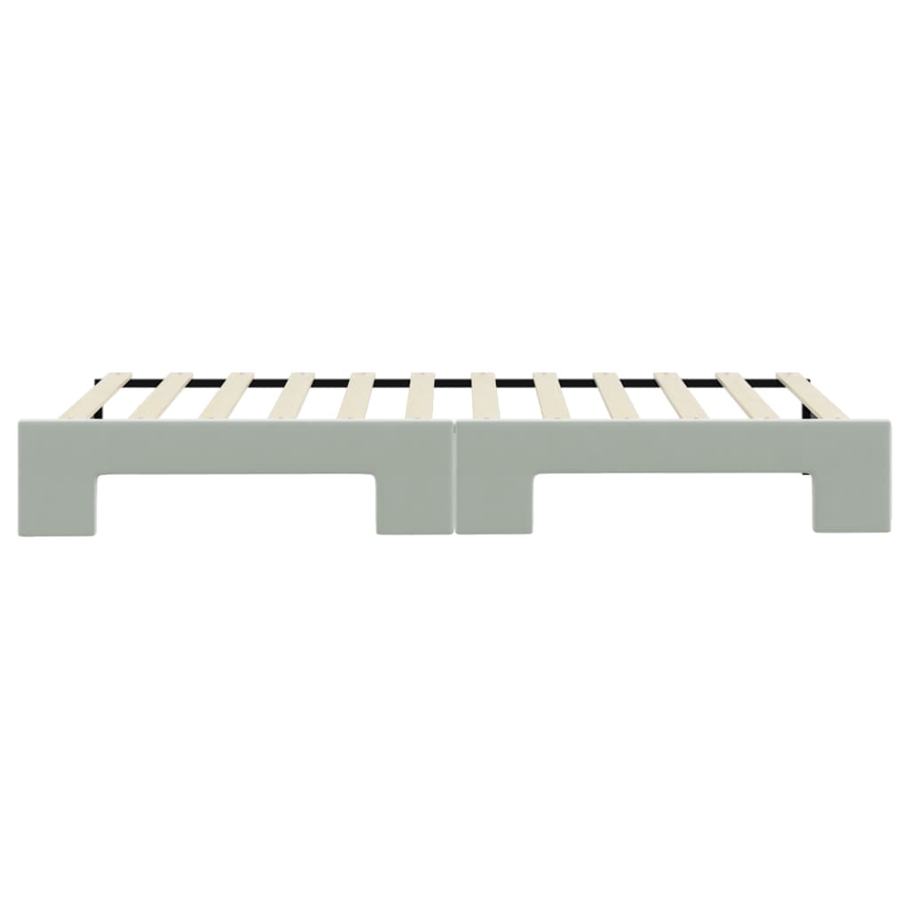 Dagbädd utdragbar ljusgrå 90x200 cm sammet