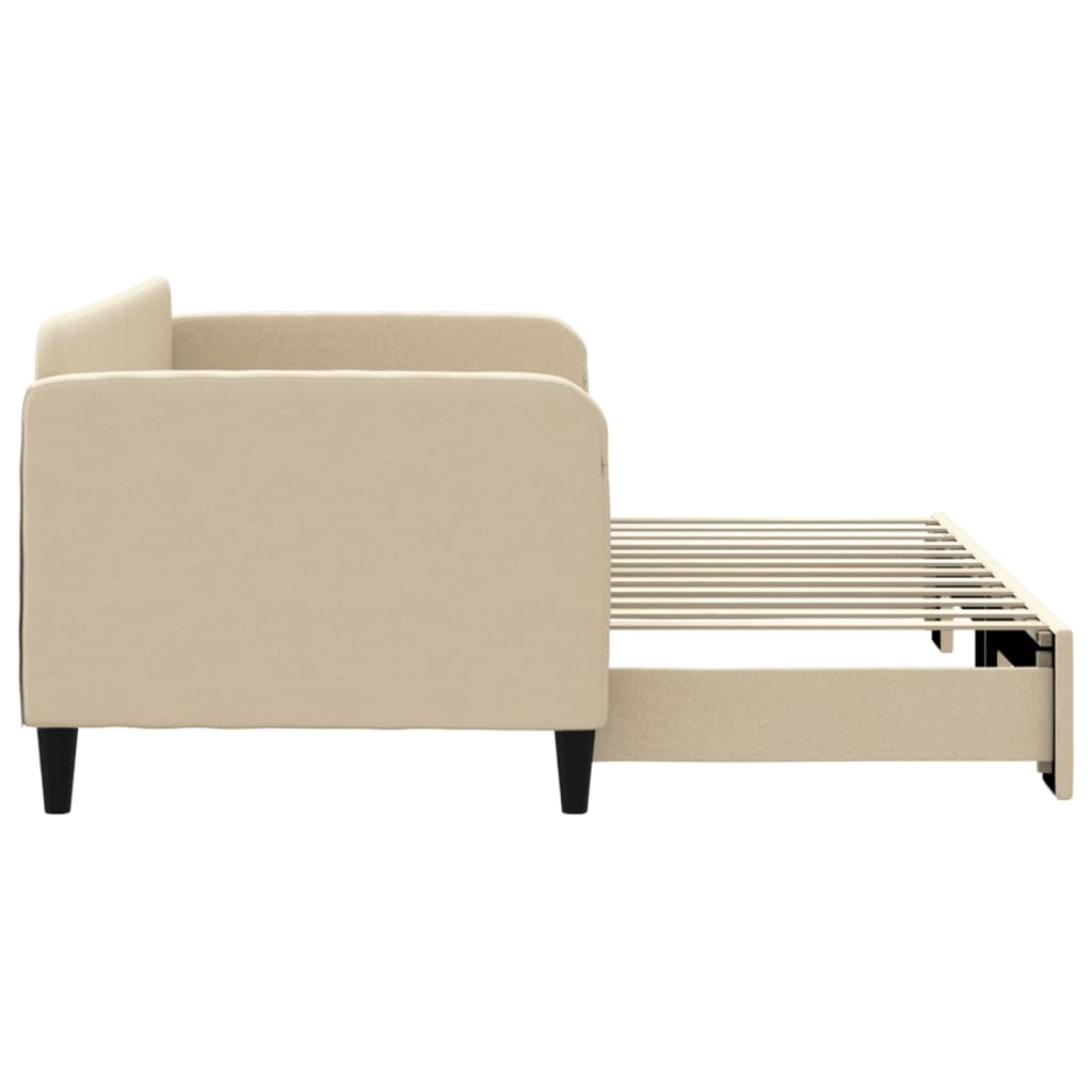 Dagbädd utdragbar gräddvit 80x200 cm tyg