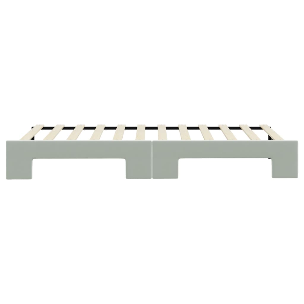 Dagbädd utdragbar ljusgrå 90x200 cm sammet