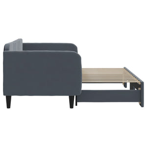 Dagbädd utdragbar mörkgrå 90x200 cm sammet
