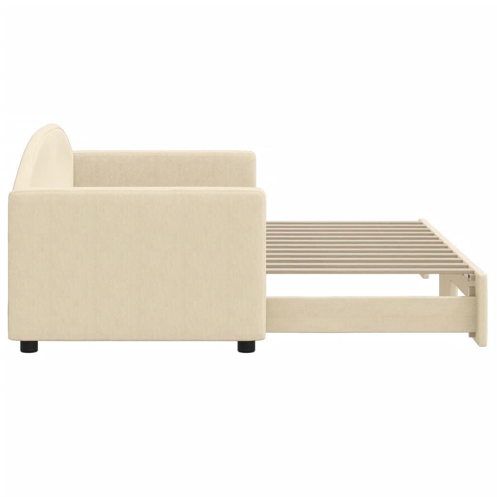 Dagbädd utdragbar gräddvit 80x200 cm tyg