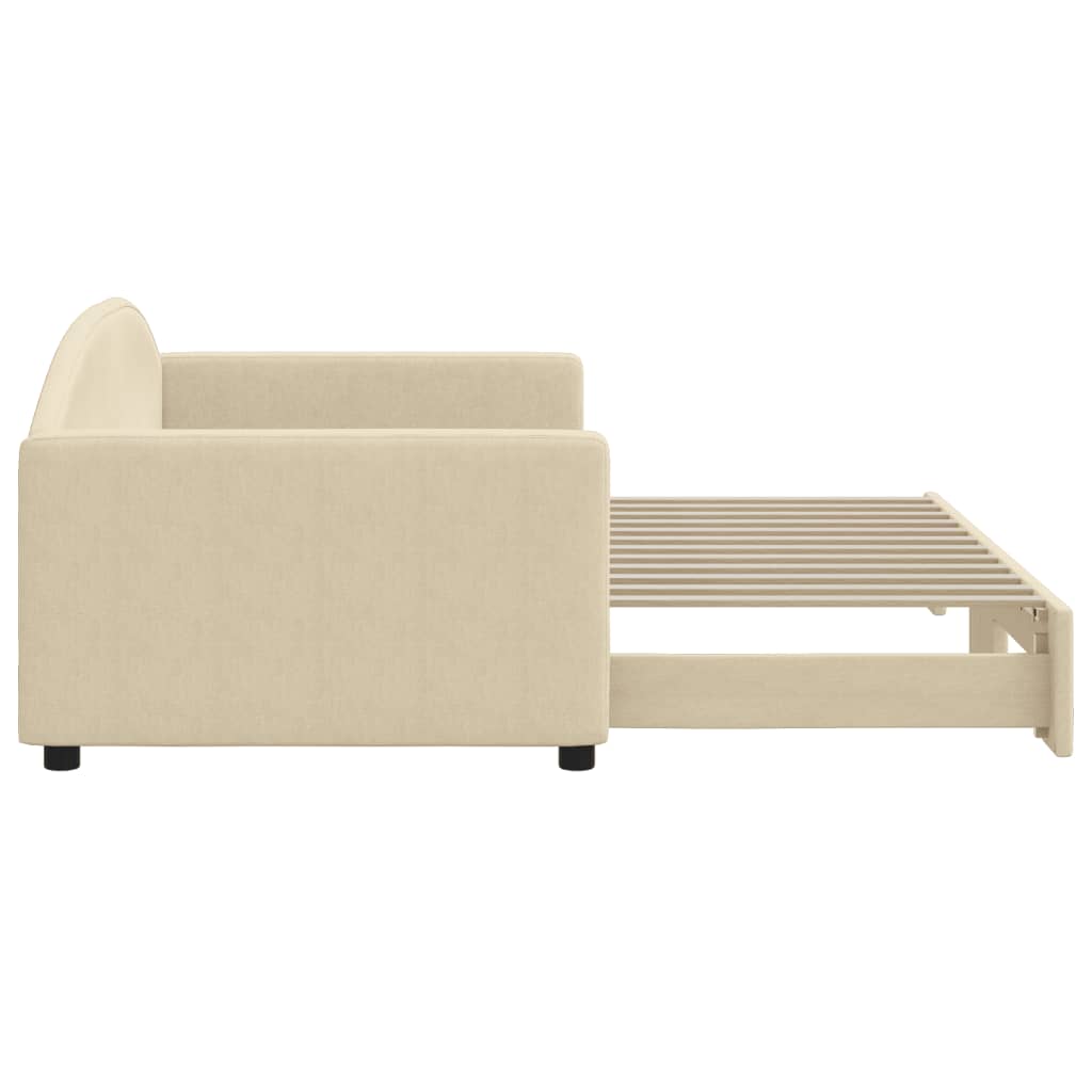 Dagbädd utdragbar gräddvit 90x200 cm tyg