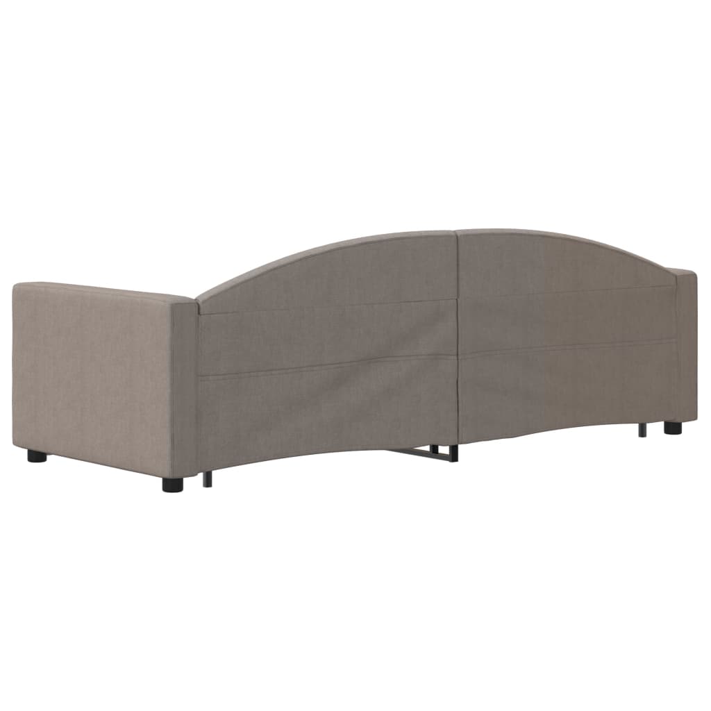 Dagbädd utdragbar med lådor taupe 80x200 cm tyg