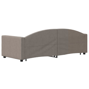 Dagbädd utdragbar med lådor taupe 80x200 cm tyg