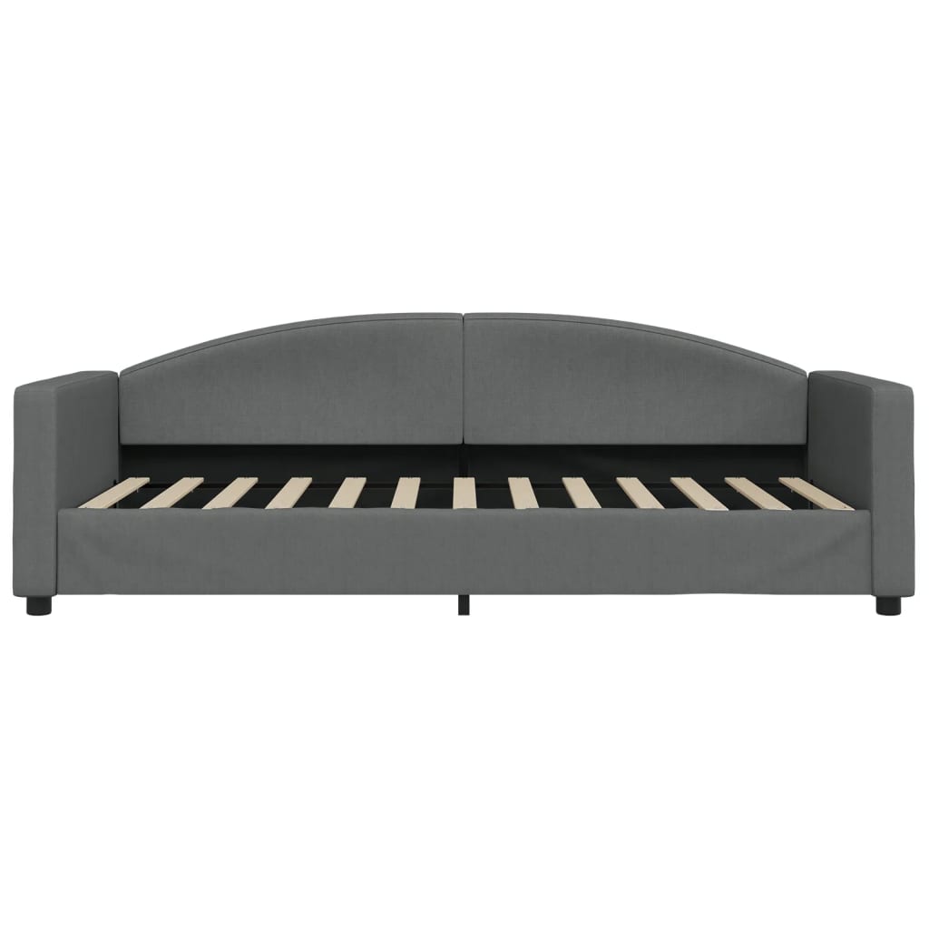 Dagbädd utdragbar med lådor mörkgrå 90x200 cm tyg