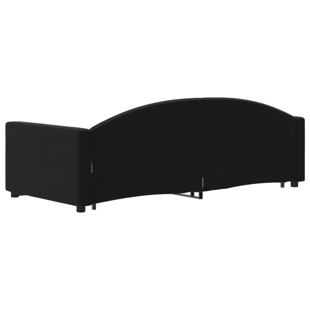 Dagbädd utdragbar svart 90x190 cm sammet