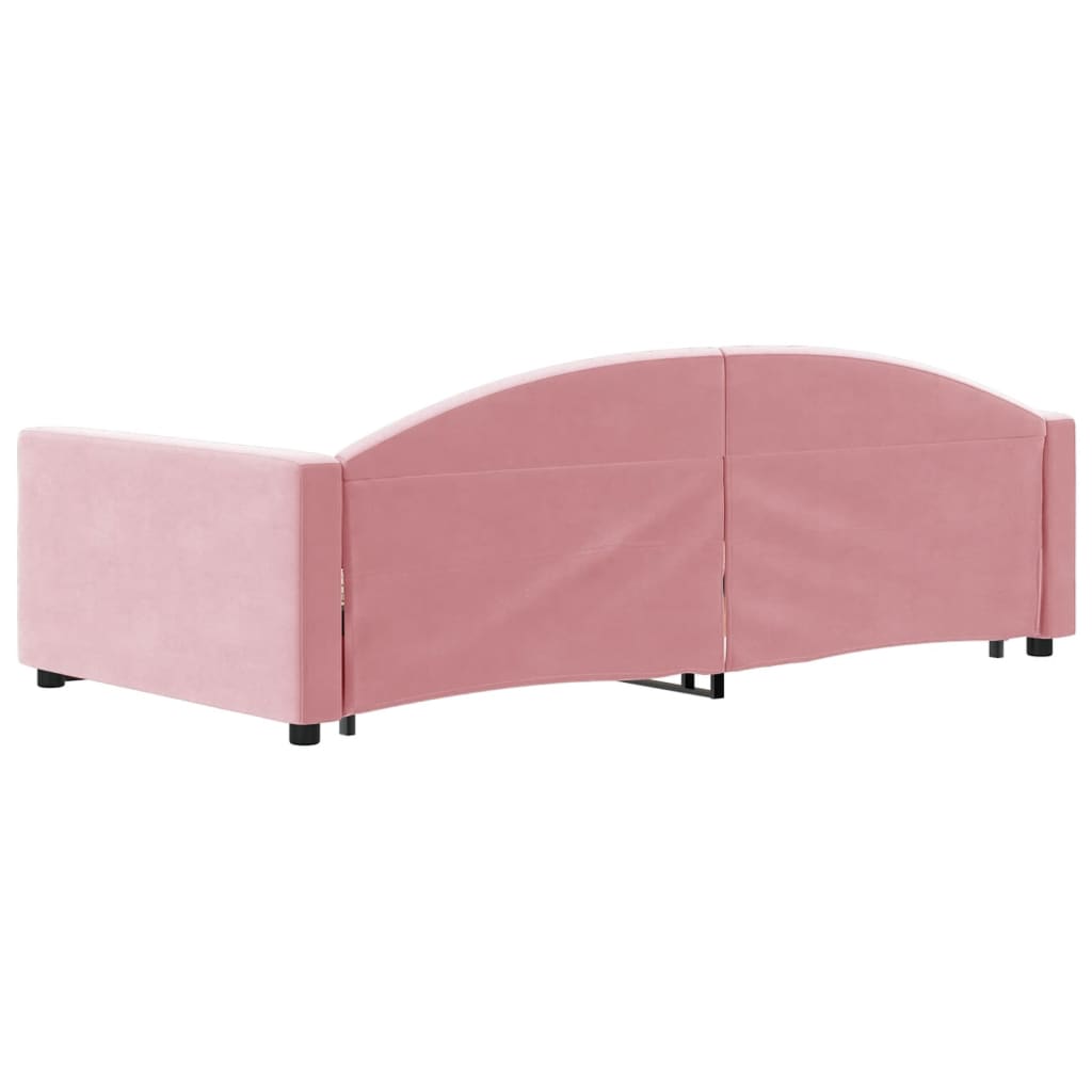 Dagbädd utdragbar med lådor rosa 100x200 cm sammet