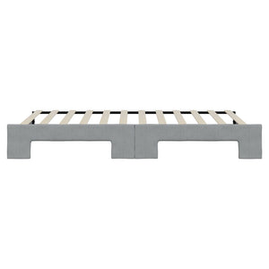 Dagbädd utdragbar ljusgrå 100x200 cm tyg