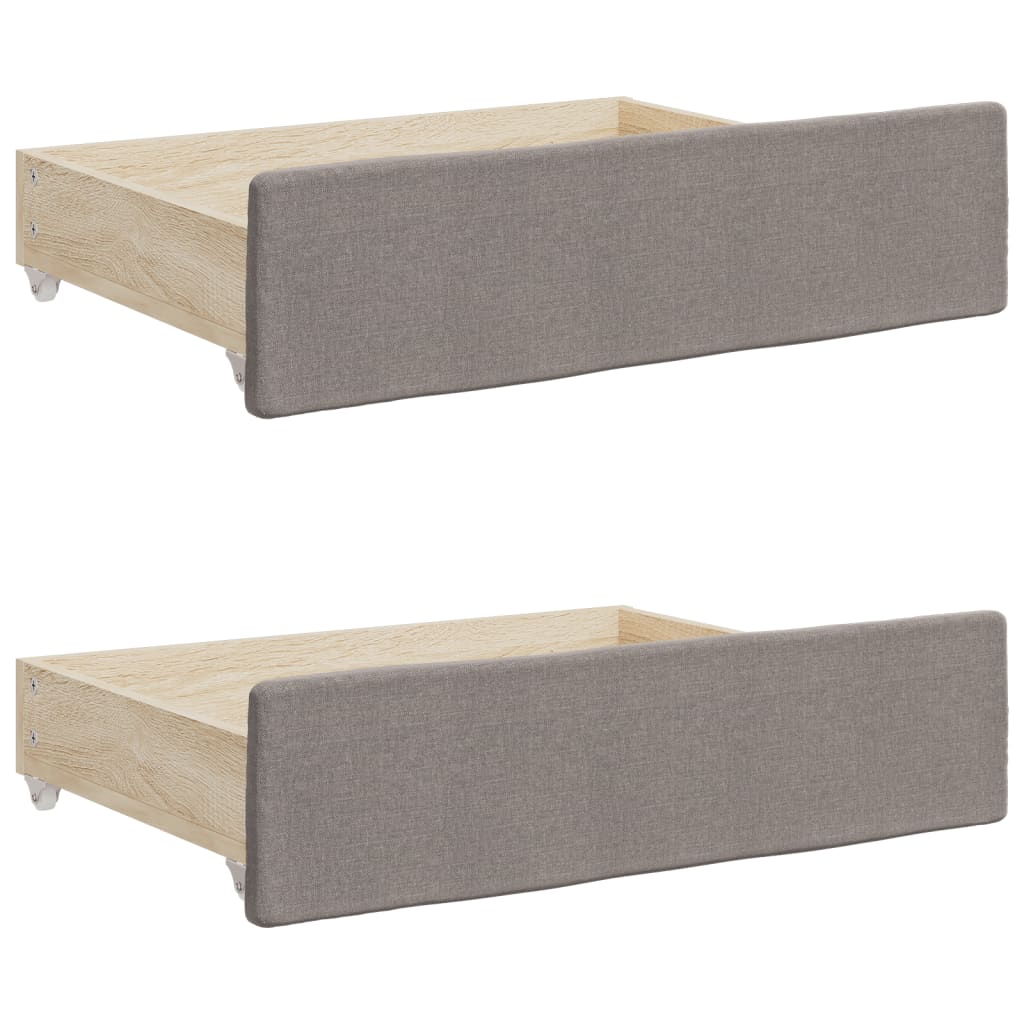 Dagbädd utdragbar med lådor taupe 100x200 cm tyg