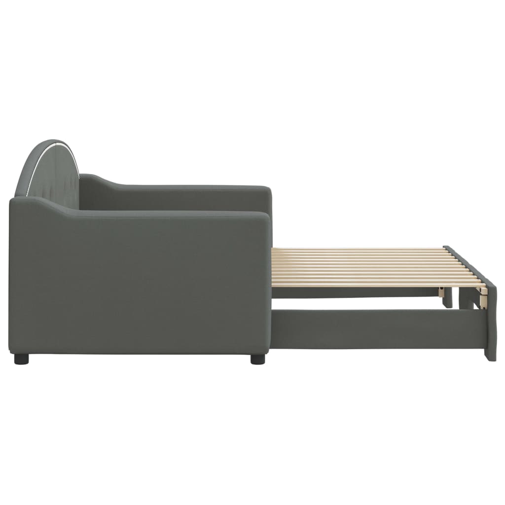 Dagbädd utdragbar mörkgrå 80x200 cm tyg