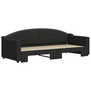 Dagbädd utdragbar svart 80x200 cm tyg