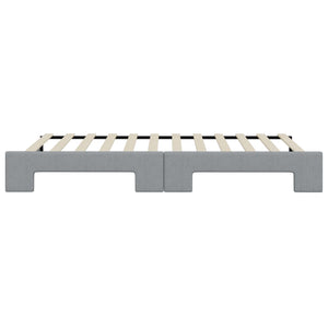 Dagbädd utdragbar ljusgrå 90x200 cm tyg