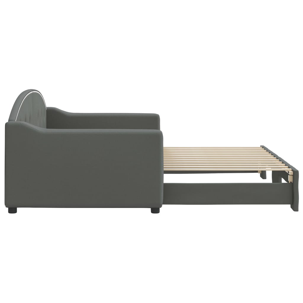 Dagbädd utdragbar mörkgrå 90x200 cm tyg
