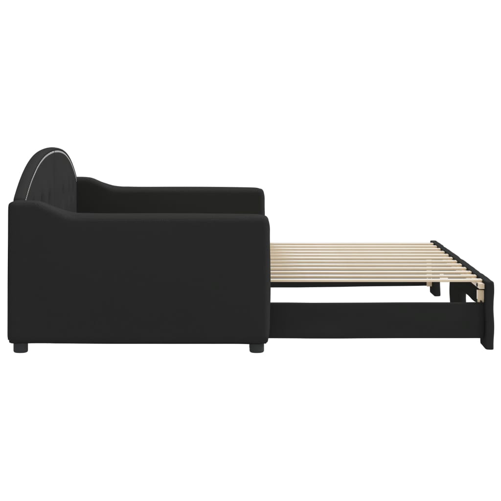 Dagbädd utdragbar svart 90x200 cm tyg