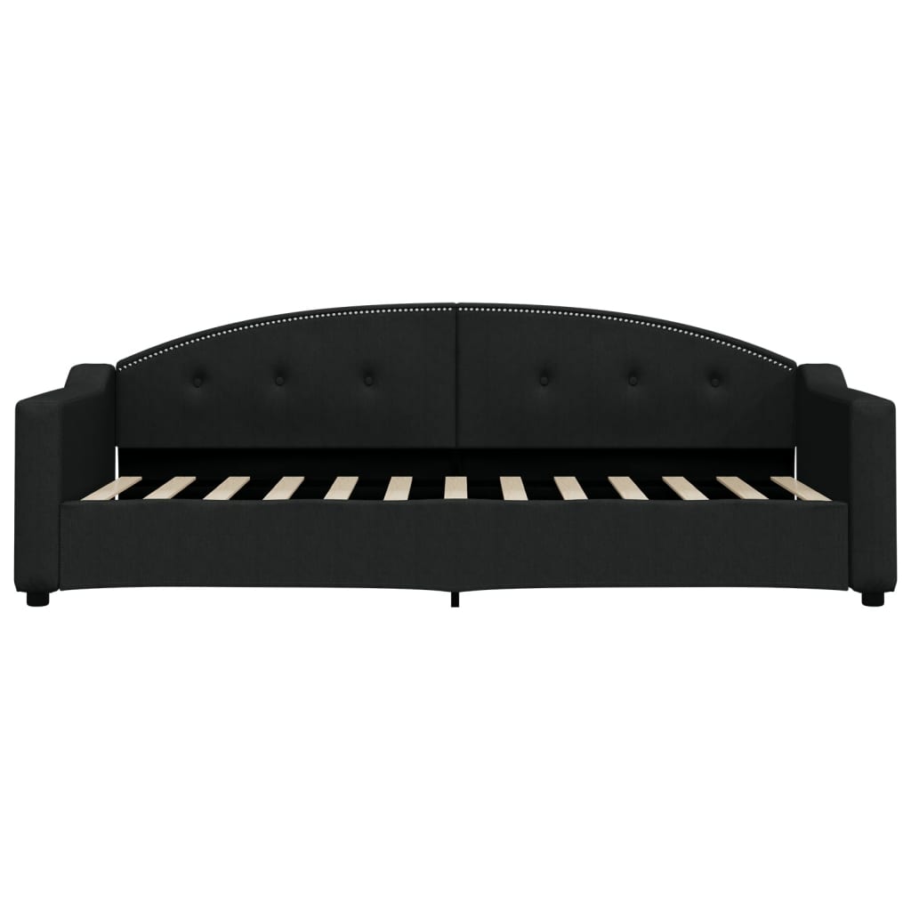 Dagbädd utdragbar med lådor svart 80x200 cm tyg